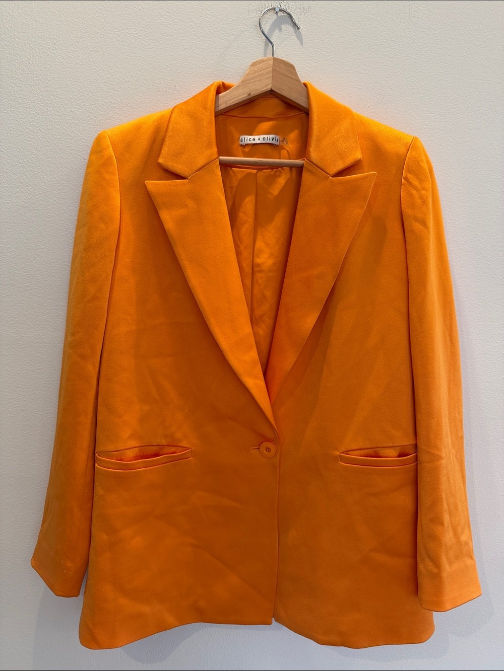 Alice + Olivia Orange Single-Button Blazer | Size 2 - Picture 3 of 14
